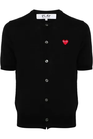 Comme des Garçons Heart-patch wool cardigan