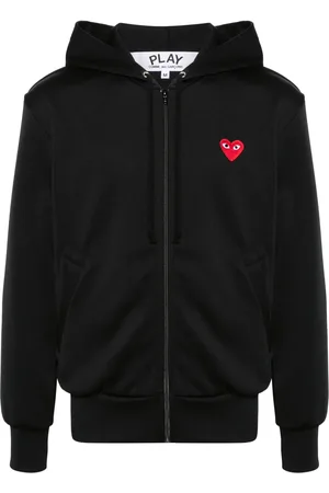 Comme des Garçons Heart-appliqué hoodie