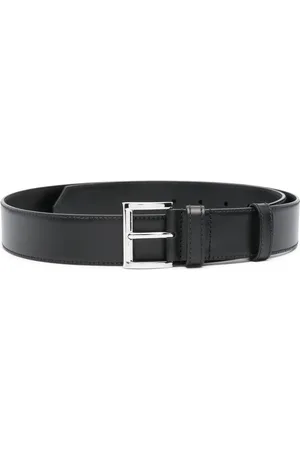 Prada Enamel-triangle-logo leather belt