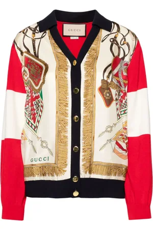 Gucci Crest-print wool cardigan