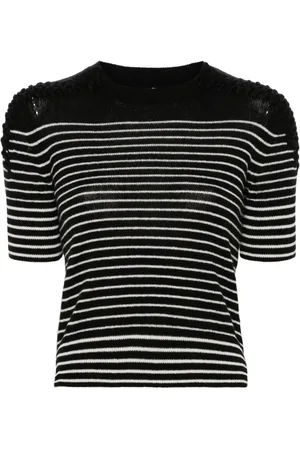 ERMANNO SCERVINO Striped cashmere crop top
