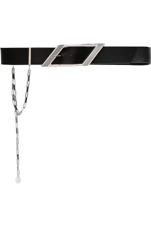 The Attico Logo-pendant leather belt