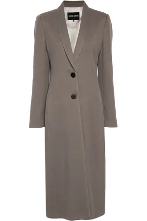 Giorgio Armani Canneté-jersey long coat