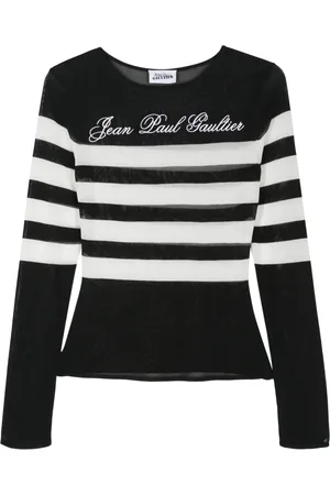 Jean Paul Gaultier Logo-embroidered striped jumper