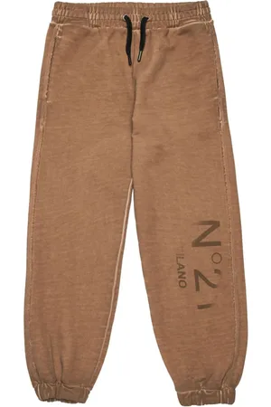 Nº21 Logo-print cotton track pants