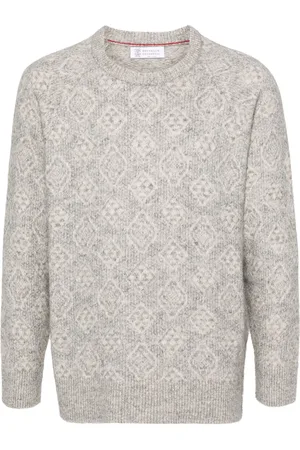 Brunello Cucinelli Brushed intarsia-knit jumper