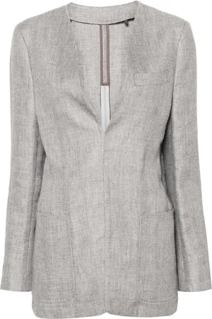 BETTTER X Zegna collarless V-neck blazer