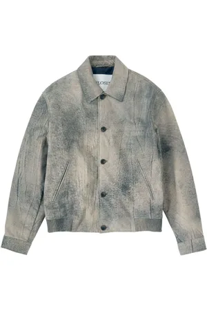 Closed Abstract-print classic-collar bomber jacket