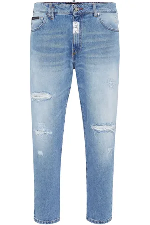 Philipp Plein Distressed-effect straight-leg jeans
