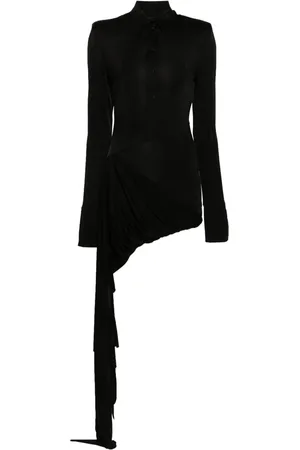 DAVID KOMA Long-sleeve asymmetric dress