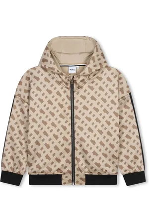 HUGO BOSS Logo-print zipped hoodie