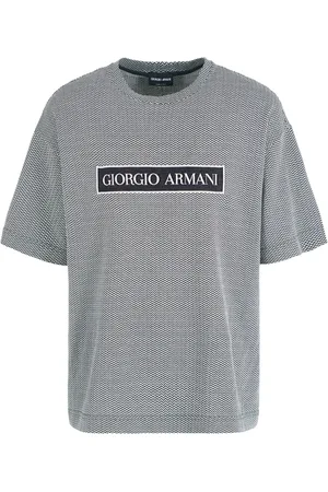 Giorgio Armani Herringbone-pattern cotton T-shirt