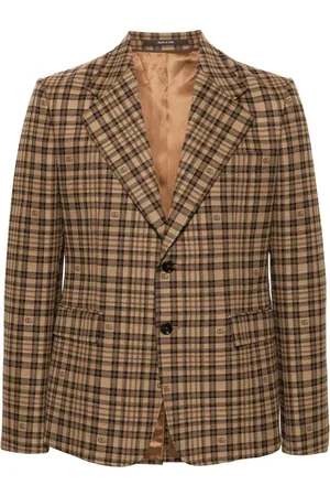 Gucci Double G-logo check-pattern blazer