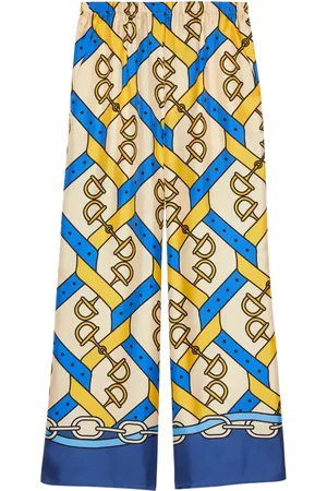 Gucci Horsebit-print silk pants
