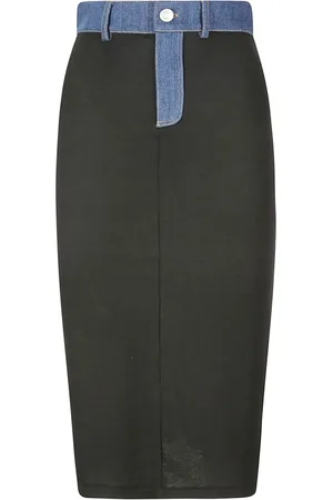 COPERNI Ribbed denim-trimmed skirt