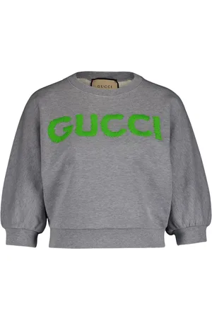 Gucci Logo-embroidered cropped cotton sweatshirt
