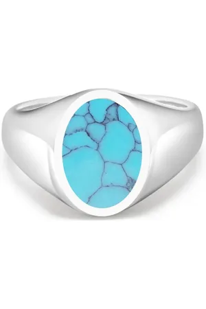 Nialaya Turquoise polished signet ring