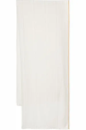 N.PEAL Contrasting-border cashmere scarf