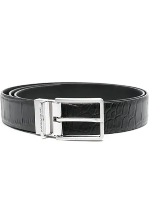 Emporio Armani Embossed-crocodile leather belt