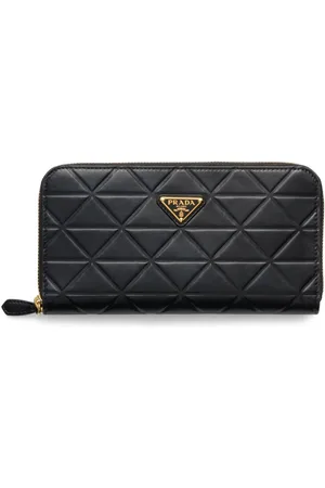 Prada Large triangle-motif leather wallet