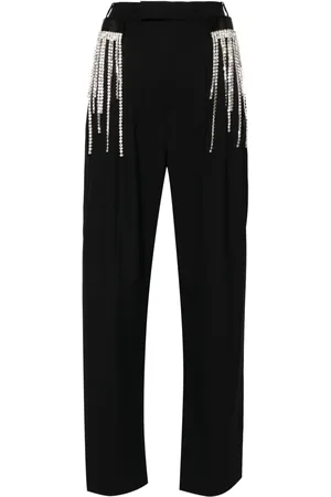 Frenken Gem-embellished fringed straight trousers