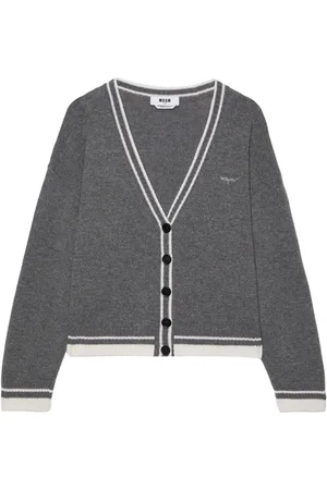 Msgm Embroidered-logo cardigan