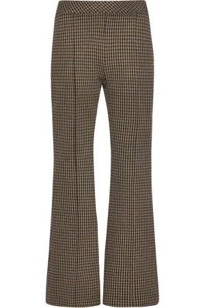 ROSETTA GETTY Houndstooth-pattern flared trousers