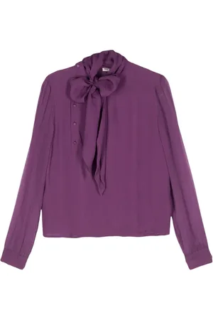 Miu Miu 2010s georgette crepe sheer blouse