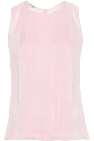 CHANEL 2004 sleeveless silk shirt