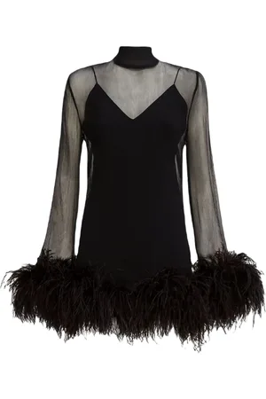 ‎Taller Marmo‎ Gina Spirito feather-trim minidress