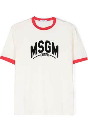 Msgm Flocked logo cotton T-shirt