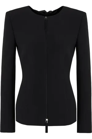 Giorgio Armani Bow-detail zipped jacket