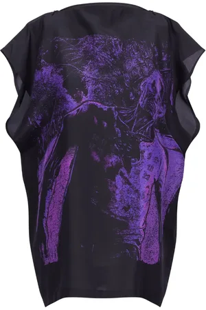 Maison Margiela Ruffled sleeveless silk blouse