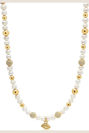 Nialaya Eye-charm peark necklace
