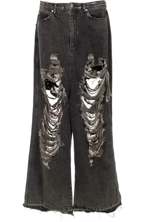 Natasha Zinko Ripped wide-leg jeans