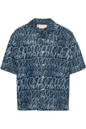 Marni Echoes-print denim shirt