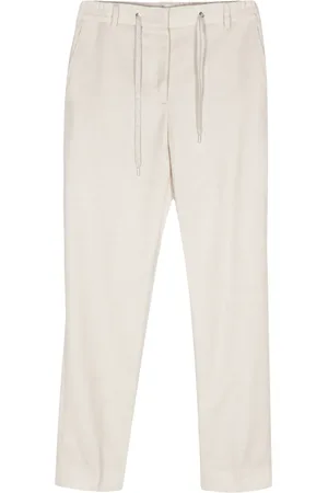 ELEVENTY Lurex chambray slim trousers