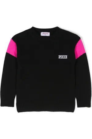 PUCCI Junior Intarsia-knit logo jumper