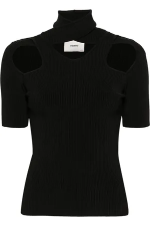COPERNI Cut-out ribbed-knit T-shirt