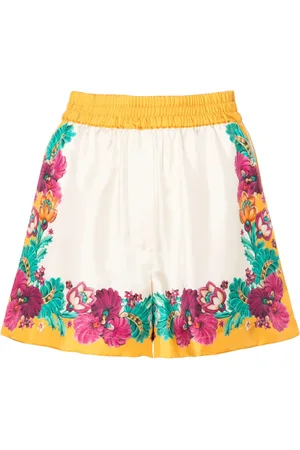 La DoubleJ Floral-print silk shorts