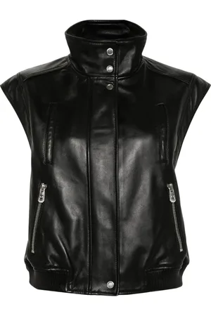Pinko Leather biker gilet