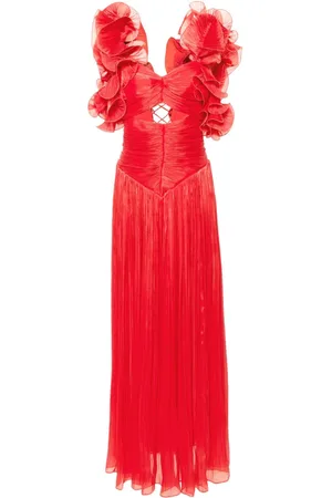 Ana Radu Ruffled-detail gathered gown