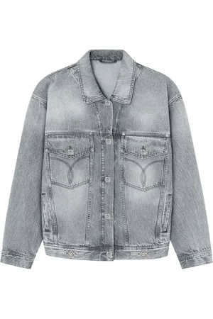 VERSACE Logo-appliqué denim jacket