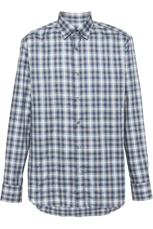 BRIONI Check-pattern cotton shirt