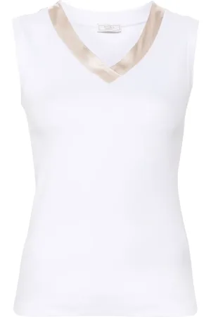 PESERICO SIGN Ribbed-knit cotton tank top