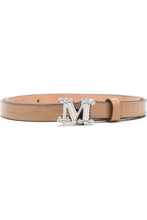 Max Mara Monogram-buckle leather belt
