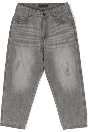Emporio Armani Distressed tapered jeans