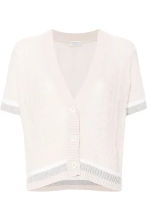 PESERICO SIGN V-neck cable-knit cardigan