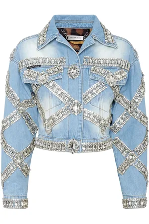 Philipp Plein Cropped brooch jacket
