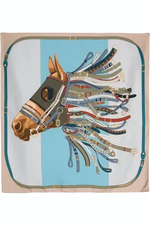 Longchamp Tête de Cheval silk scarf